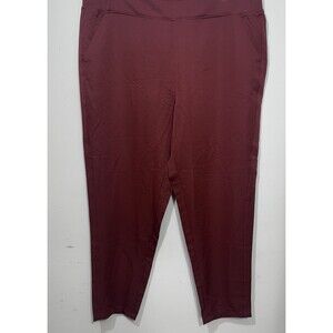 32 Degrees Cool Pants Womens XL Burgundy Stretch Knit Tapered Leg T2312535